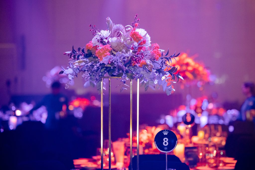 Flowers on table number 8