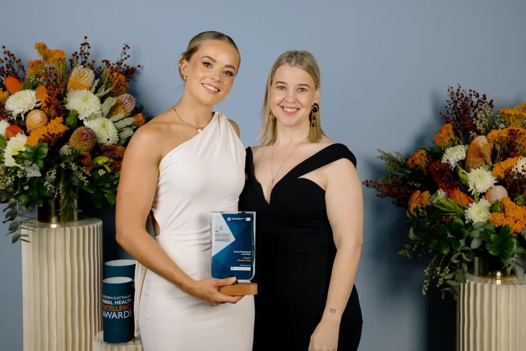 Rosalie Gent with Hayley Selleck award winner of young professional of the year